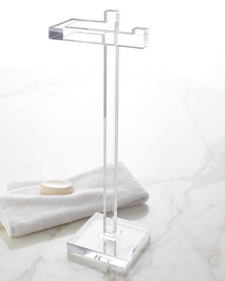 Mike + Ally Ice Clear Lucite Bath Accessories by Mike + Ally - Solid Ice Straight Basket & Liner (7.5 in W X 9 in L X 11.25 in H) at FIG LINENS AND HOME - 7