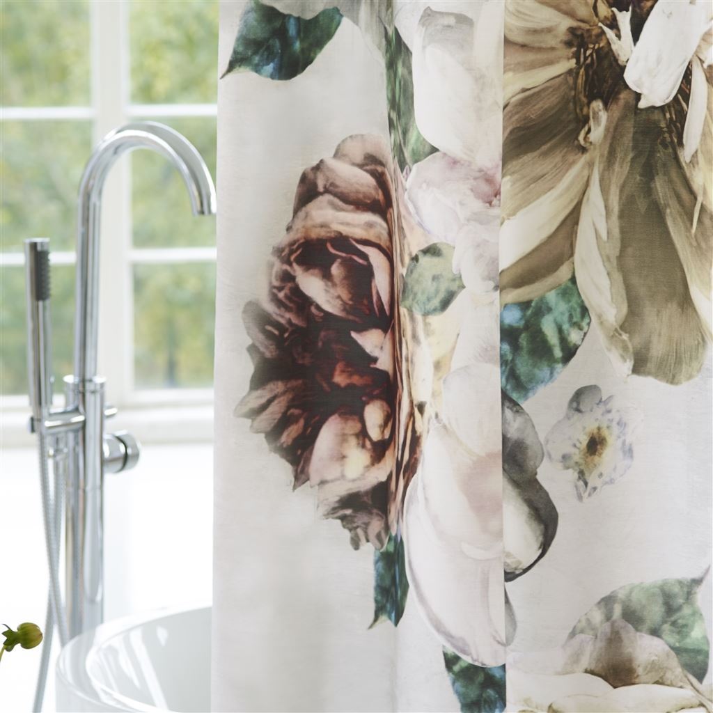 Fig Linens - Pahari Cameo Shower Curtain by Designers Guild - Close up