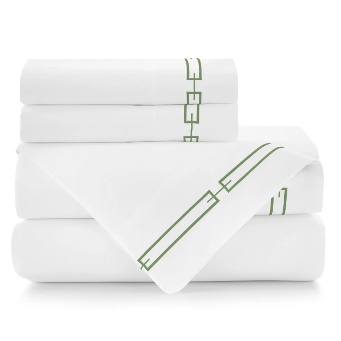 Peacock Alley Stanza Sheet Set in Green | Fig Linens