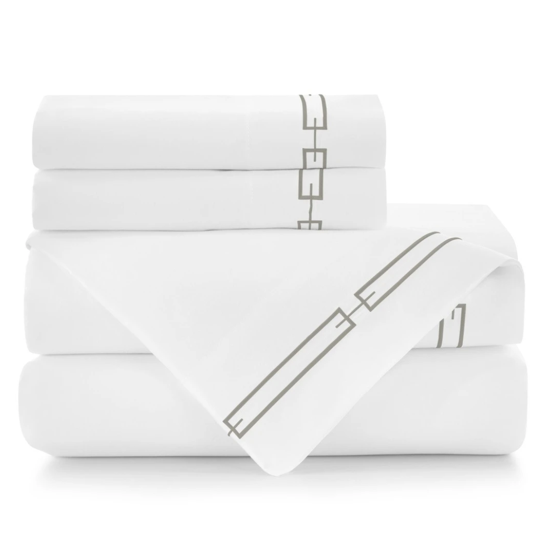 Peacock Alley Stanza Sheet Set in Platinum | Fig Linens