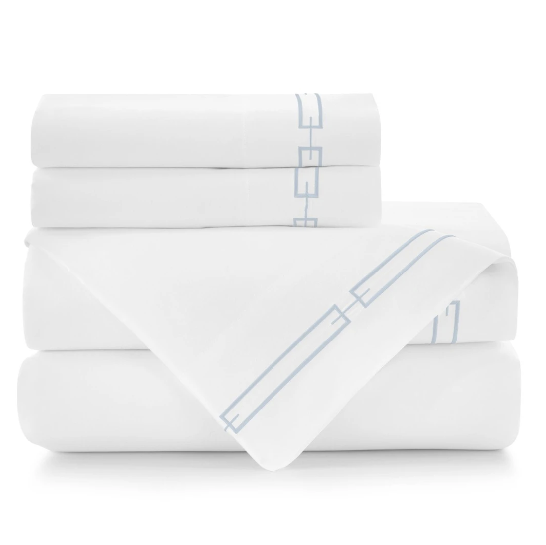 Peacock Alley Stanza Sheet Set in Sky | Fig Linens