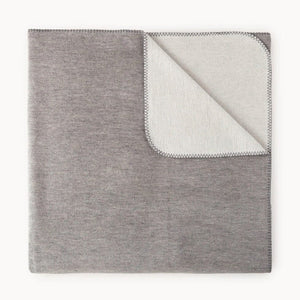 Alta Blanket in Gray - Peacock Alley Blankets at Fig Linens and Home - Folded Reversible