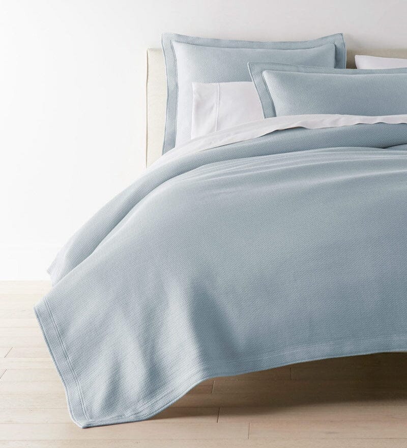 Angie Blue Stonewashed Matelassé Coverlet | Peacock Alley at Fig Linens and Home