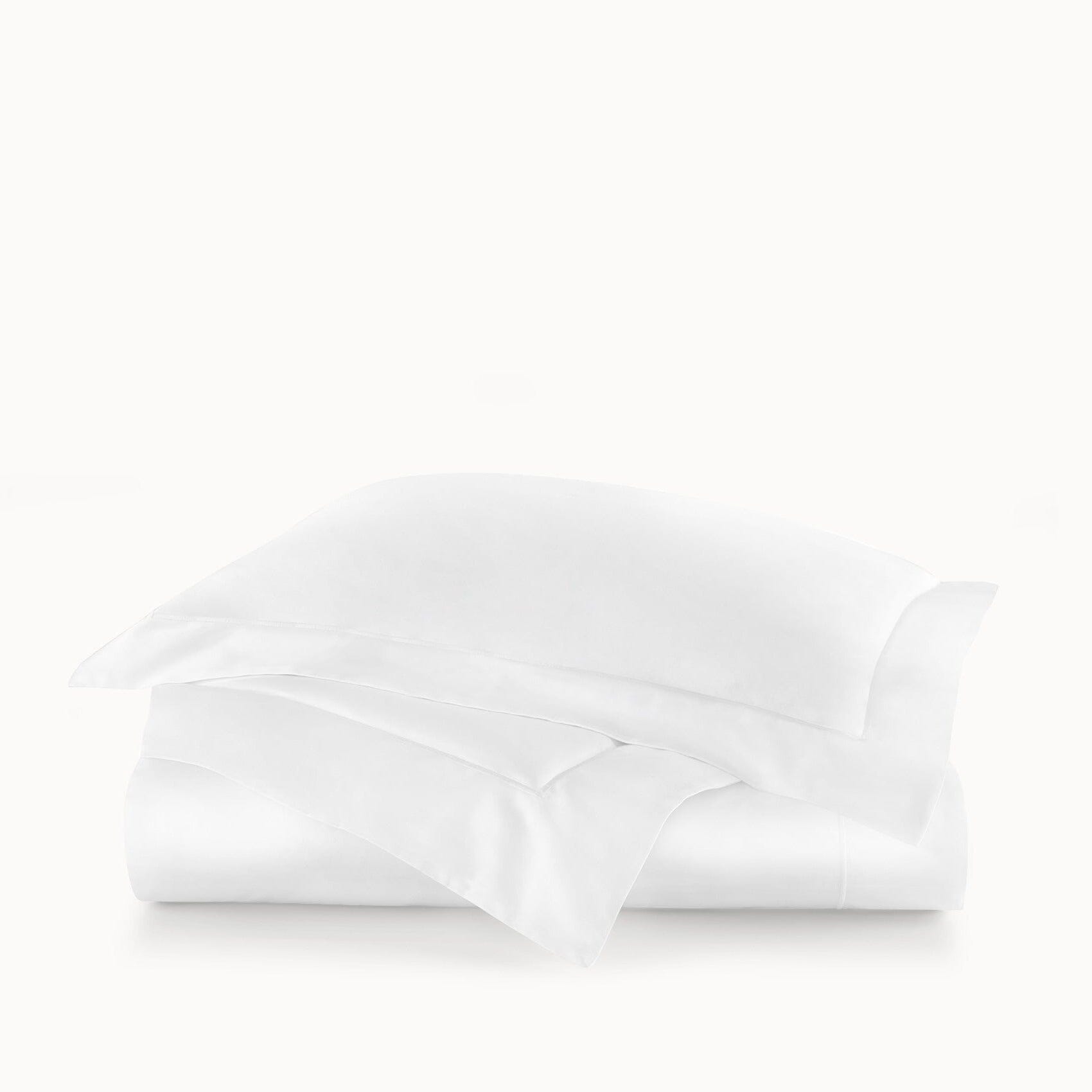 Peacock Alley Bedding - White Cotton Sateen Duvet Covers, Sheets and Pillow Shams