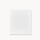 Percale Flat Sheet - Boutique Cotton Bedding with Blush Embroidery - Peacock Alley