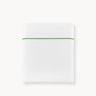 Percale Flat Sheet - Boutique Cotton Bedding with Green Embroidery - Peacock Alley