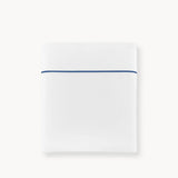 Percale Flat Sheet - Boutique Cotton Bedding with Indigo Embroidery - Peacock Alley