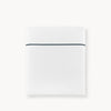 Percale Flat Sheet - Boutique Cotton Bedding with Navy Embroidery - Peacock Alley