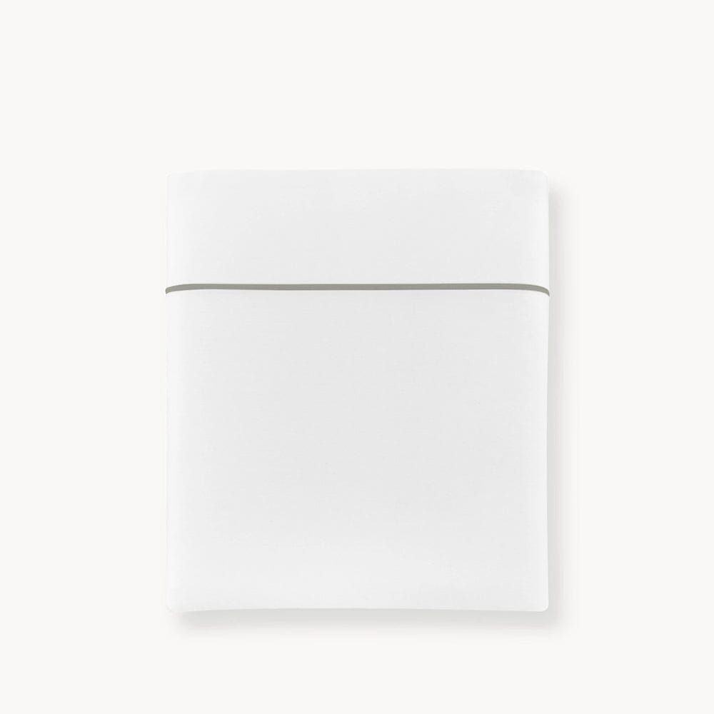 Percale Flat Sheet - Boutique Cotton Bedding with Platinum Embroidery - Peacock Alley