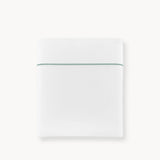 Percale Flat Sheet - Boutique Cotton Bedding with Seaglass Embroidery - Peacock Alley