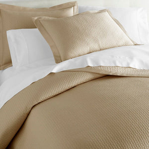 Peacock Alley coverlet - Hamilton Quilted Coverlet in Camel shown with Sheets - Fig Linens and Home