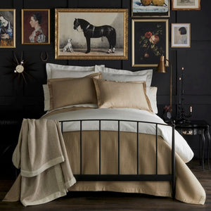 Peacock Alley coverlet - Hamilton Quilted Coverlet and Shams in Camel - Lifestyle Photo on Bed