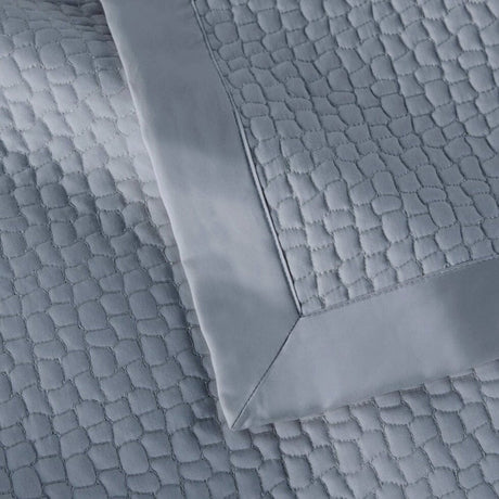 Peacock Alley Coverlets | Hamilton Blue Quilted Coverlet and Shams Detail of Pattern 