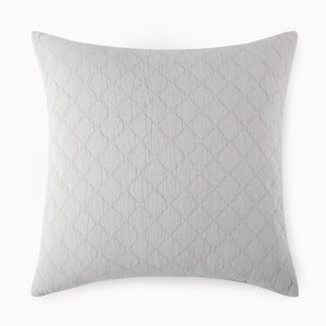 Peacock Alley Heritage Gray Euro Sham - Stone Washed Linen Quilted Pillow