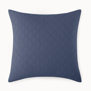 Peacock Alley Euro Sham Heritage Marine  - Stone Washed Linen Quilted Pillow