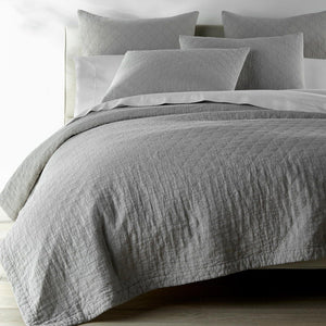 Peacock Alley Heritage Gray Coverlet - Stone Washed Linen Quilt