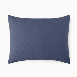 Peacock Alley Pillow Sham Heritage Marine  - Stone Washed Linen Quilted Pillow Cover
