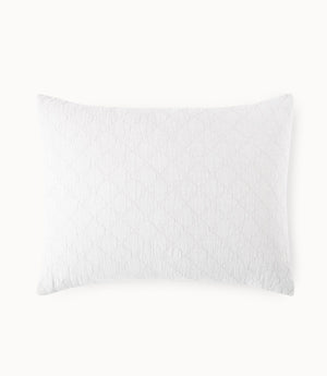 Peacock Alley Standard or King Sham - Heritage Stone Washed Linen Quilted Pillow in White