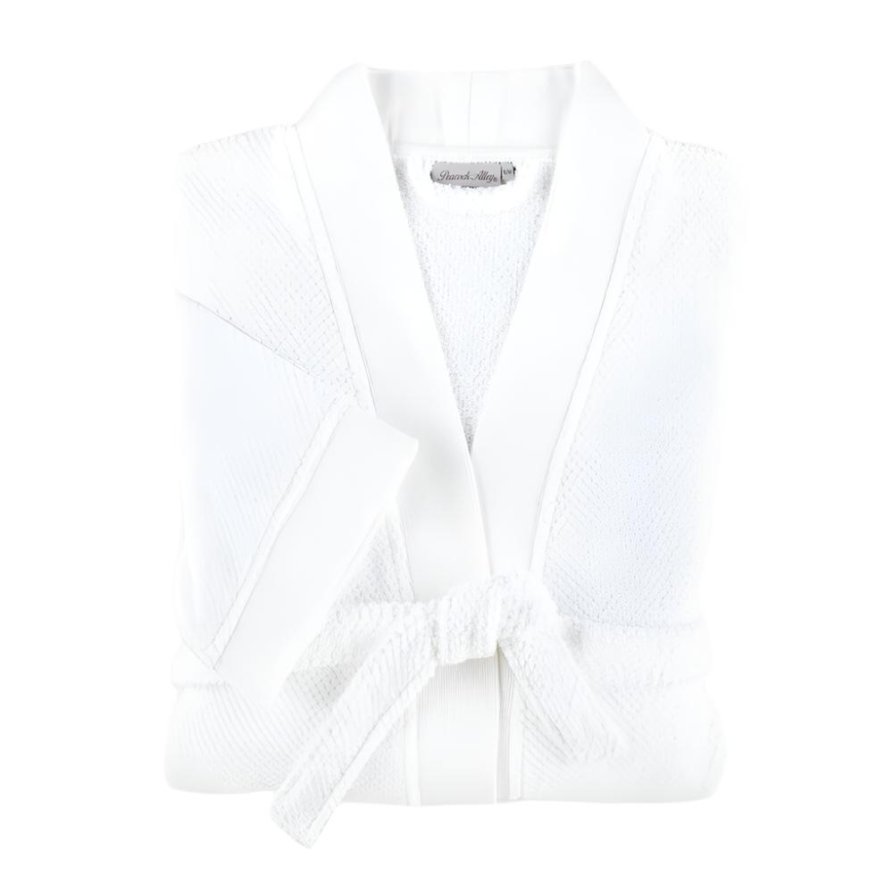 Jubilee White Robe | Peacock Alley Bath Robes at Fig Linens and Home - Folded and Tied
