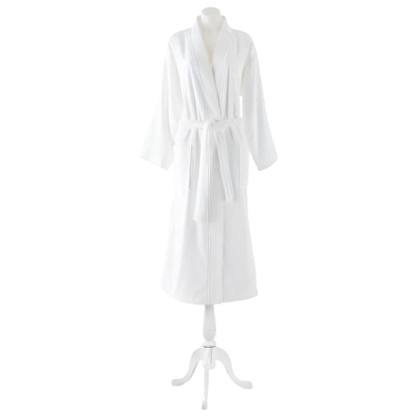 Jubilee White Robe | Peacock Alley Bath Robes at Fig Linens and Home - Shown on Manequin