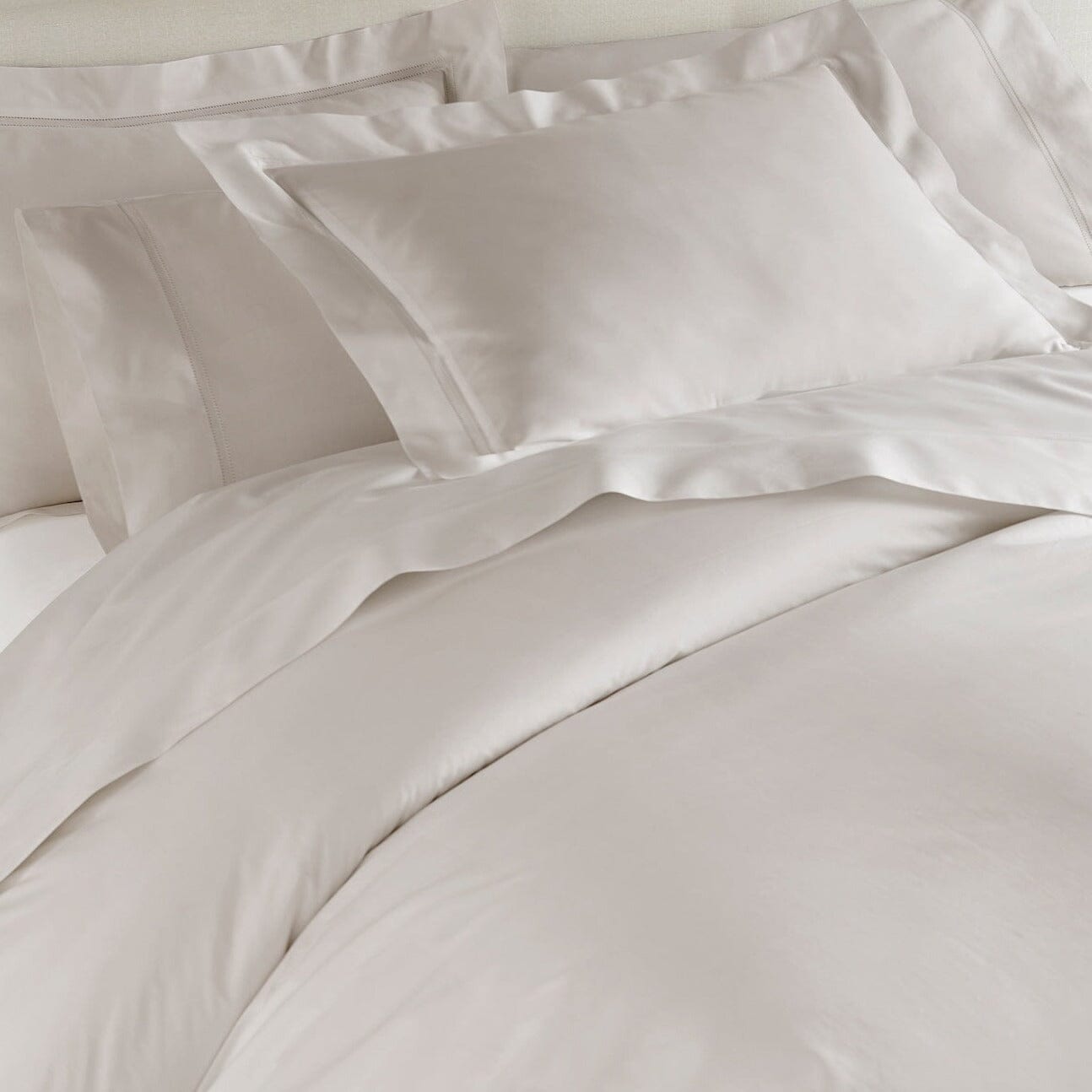 Sham and Flat Sheet - Peacock Alley Percale Cotton Bedding | Lyric Platinum at Fig Linens and Home