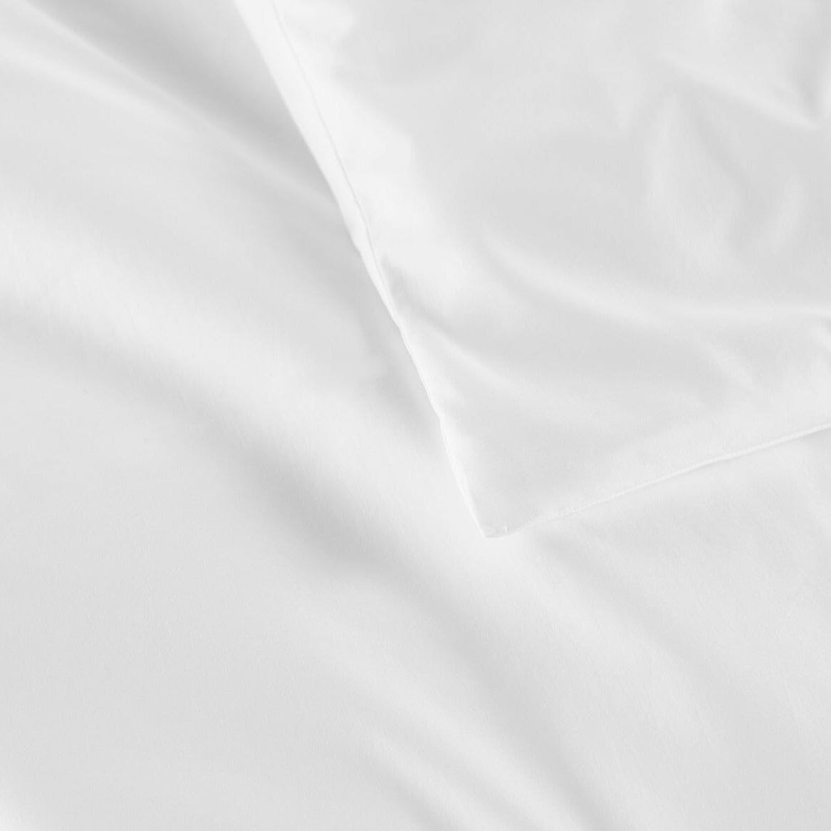 Detail of Bed Linens - Peacock Alley Lyric White Percale Sheets and Cotton Duvet Covers