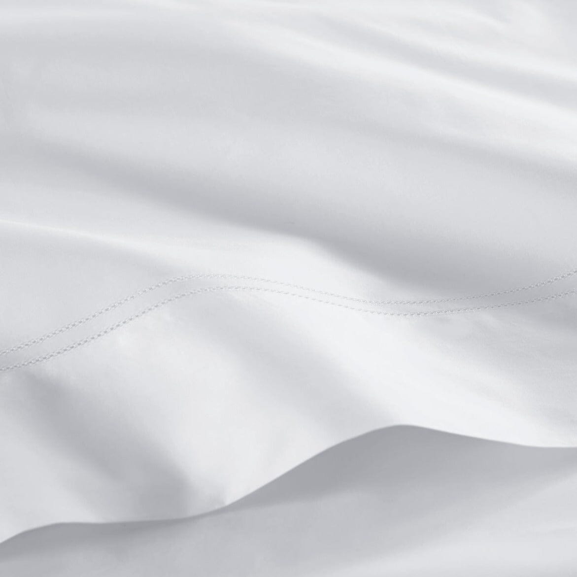Flat Sheet Detail - Peacock Alley Lyric Ice Bedding at Fig Linens and Home - Cotton Percale