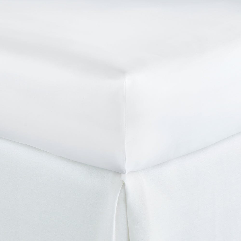 Fitted Sheet in White | Lyric Cotton Percale by Peacock Alley | Fig Linens and Home - Percale Sheets