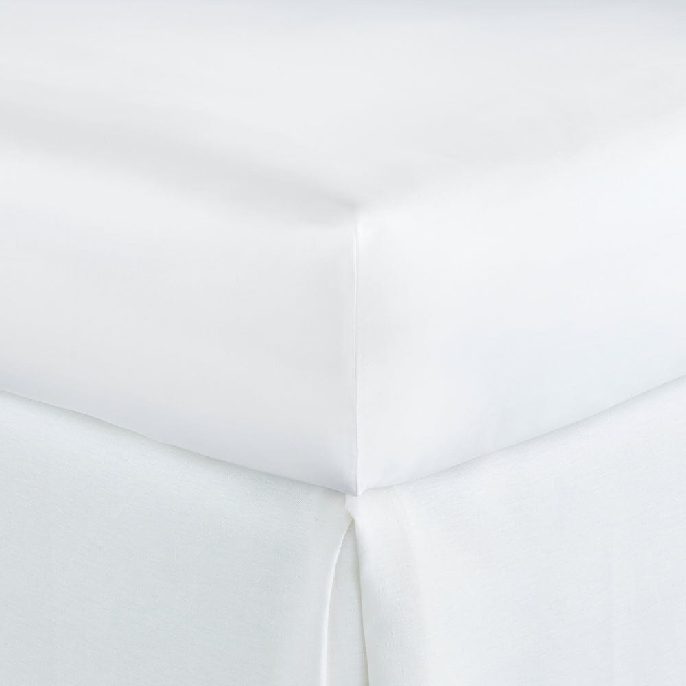 Fitted Sheet in White | Lyric Cotton Percale by Peacock Alley | Fig Linens and Home - Percale Sheets