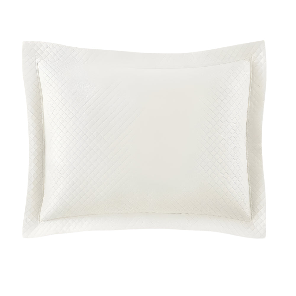 Peacock alley matelasse - oxford ivory pillow sham at fig linens and home