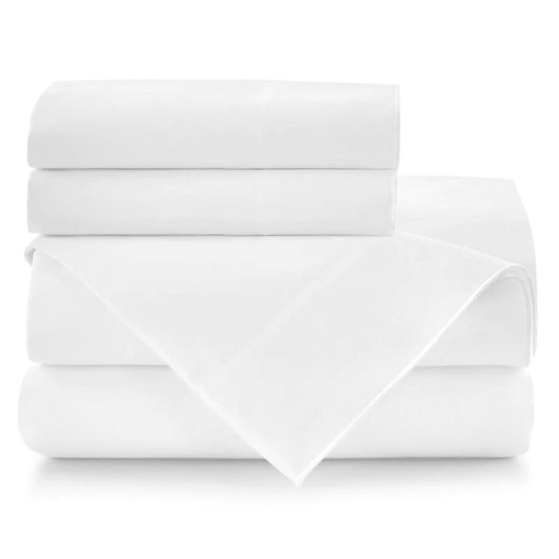 Peacock Alley Bed Sheets - Melody Sheets in White with White Trim | Fig Linens and Home