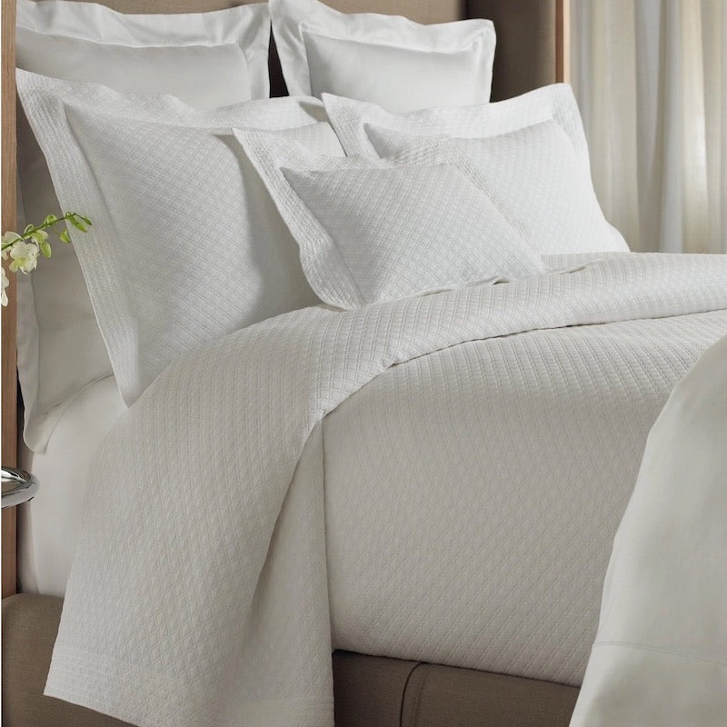 Peacock Alley Coverlet - Alyssa Matelasse White Bedding Ensemble at Fig Linens and Home