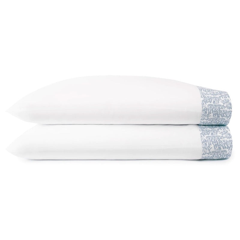Peacock Alley Fern Cuff Denim Pillowcases at Fig Linens and Home