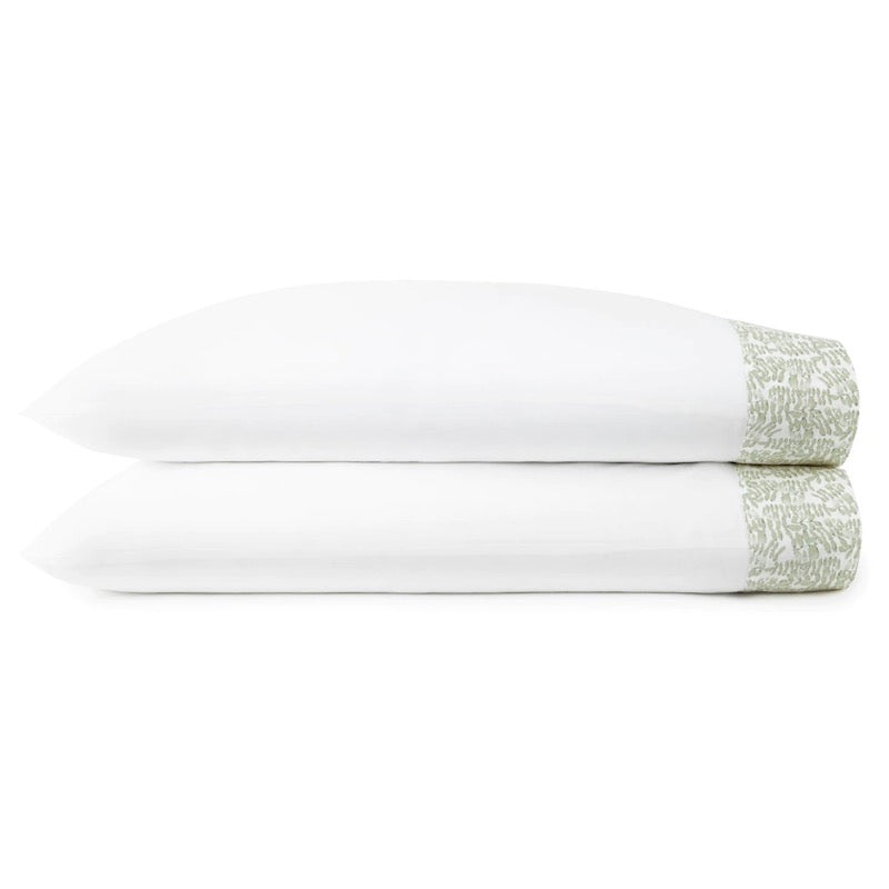 Fern Cuff Olive Green Pillowcases | Peacock Alley Pillowcases at Fig Linens and Home