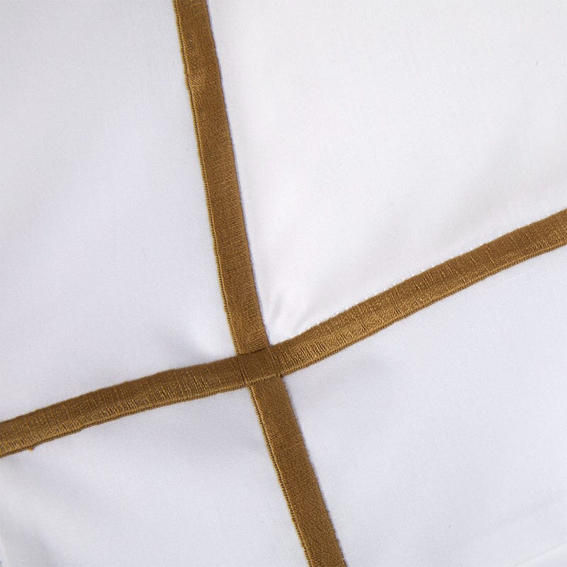 Yves Delorme Bedding | Athena Bronze Pillow Sham Corner Detail at Fig Linens and Home - Organic - 2