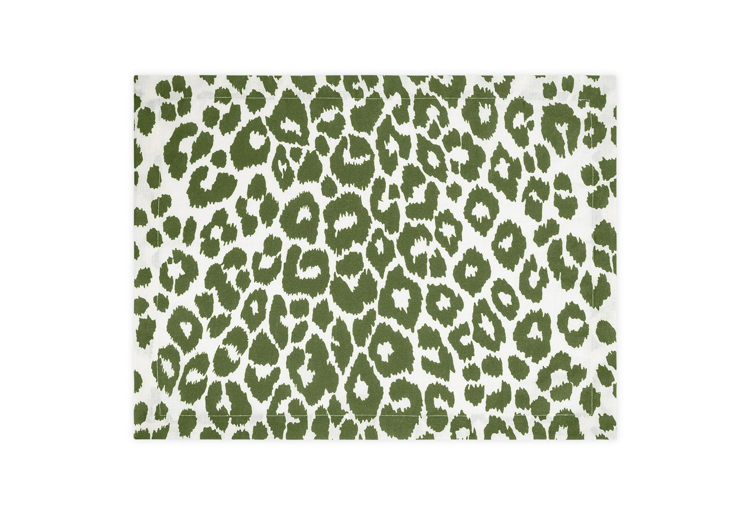 Placemats - Iconic Leopard Green - Matouk Schumacher at Fig Linens