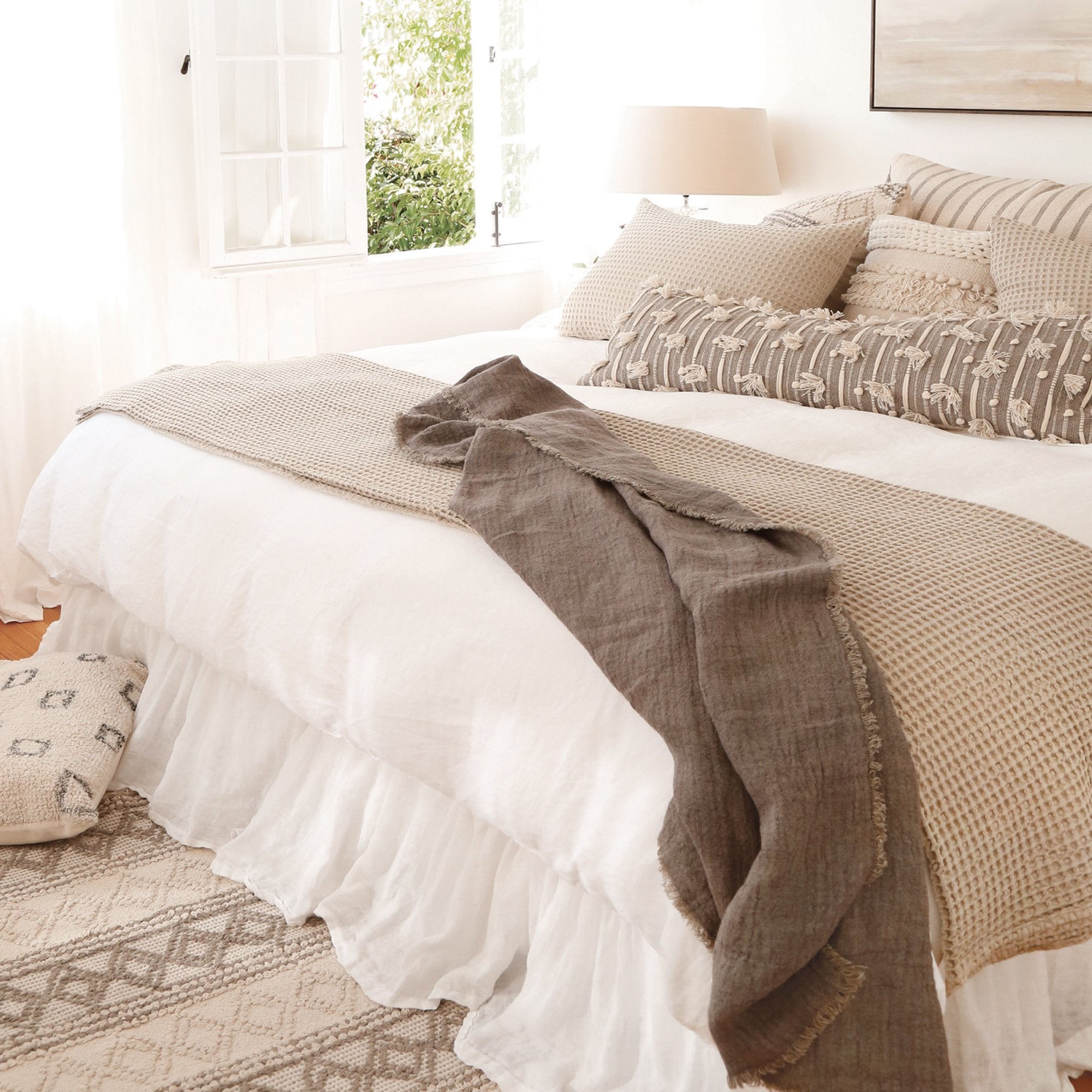 Pom Pom at Home - Zuma Natural blanket collection - waffle weave blankets - Fig Linens