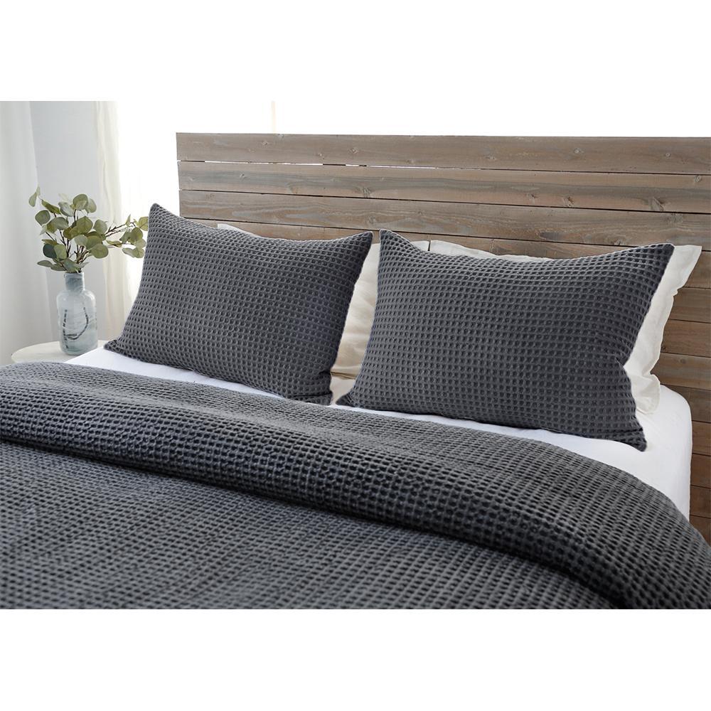 Pom Pom at Home - Zuma Charcoal Waffle Weave Blanket Collection | Fig Linens