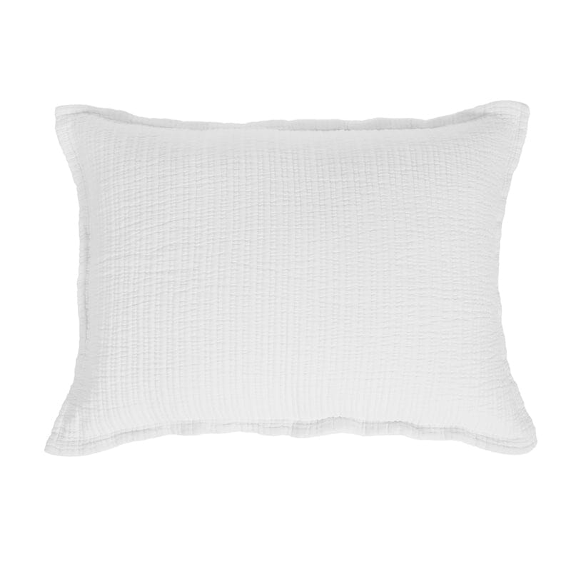 Standard Pillow Sham  - Chatham White Matelasse by Pom Pom at Home - Fig Linens and Home