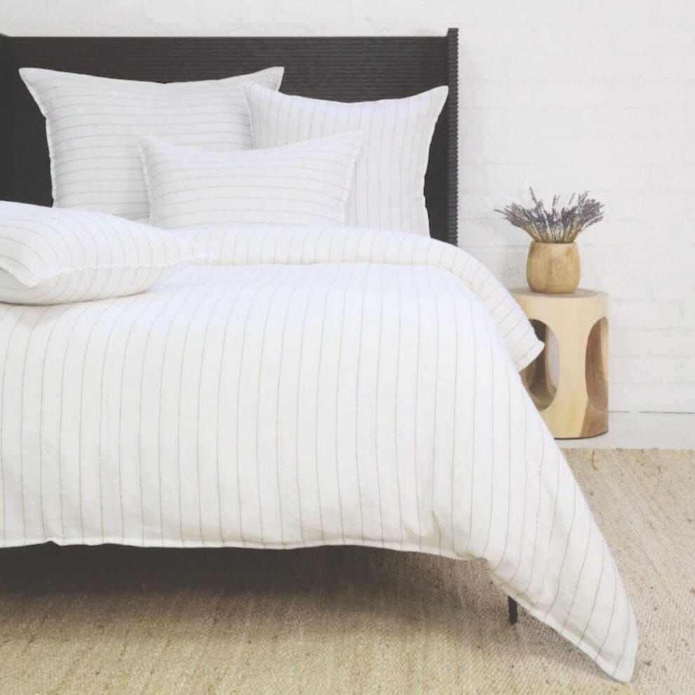 Pom Pom at Home - Blake Bedding in White and Natural - Duvet Cover - Fig Linens and Home