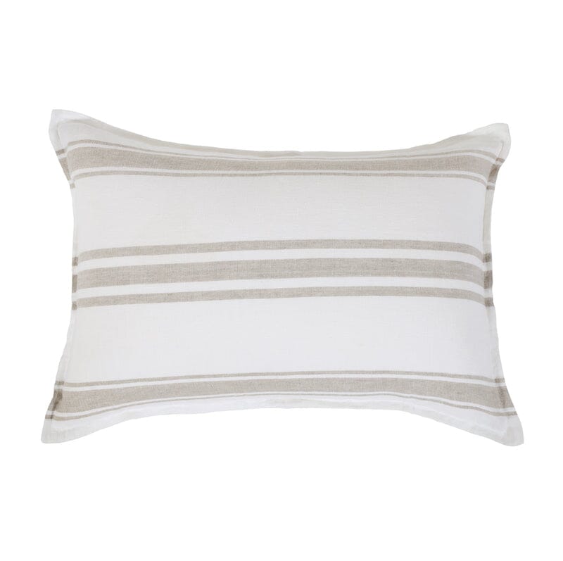 Standard Sham - Pom Pom at Home Jackson White and Natural Linen Bedding - Fig Linens and Home