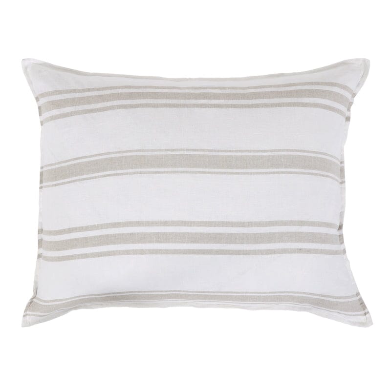Jackson White and Natural Big Pillow by Pom Pom at Home - Fig Linens and Home