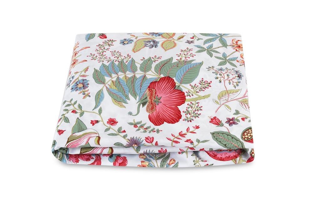 Pomegranate Pink Coral Fitted Sheet | Matouk Schumacher at Fig Linens