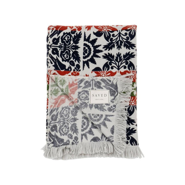 Floral Printed Coverlet Cashmere Blankets by Saved NY