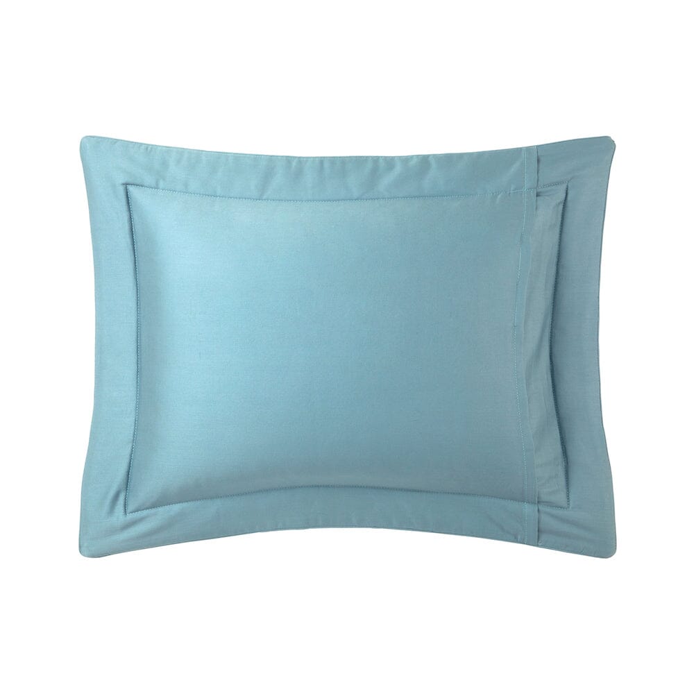 Yves Delorme Triomphe Quilt in Fjord Blue | Solid reverse of sham without quilting