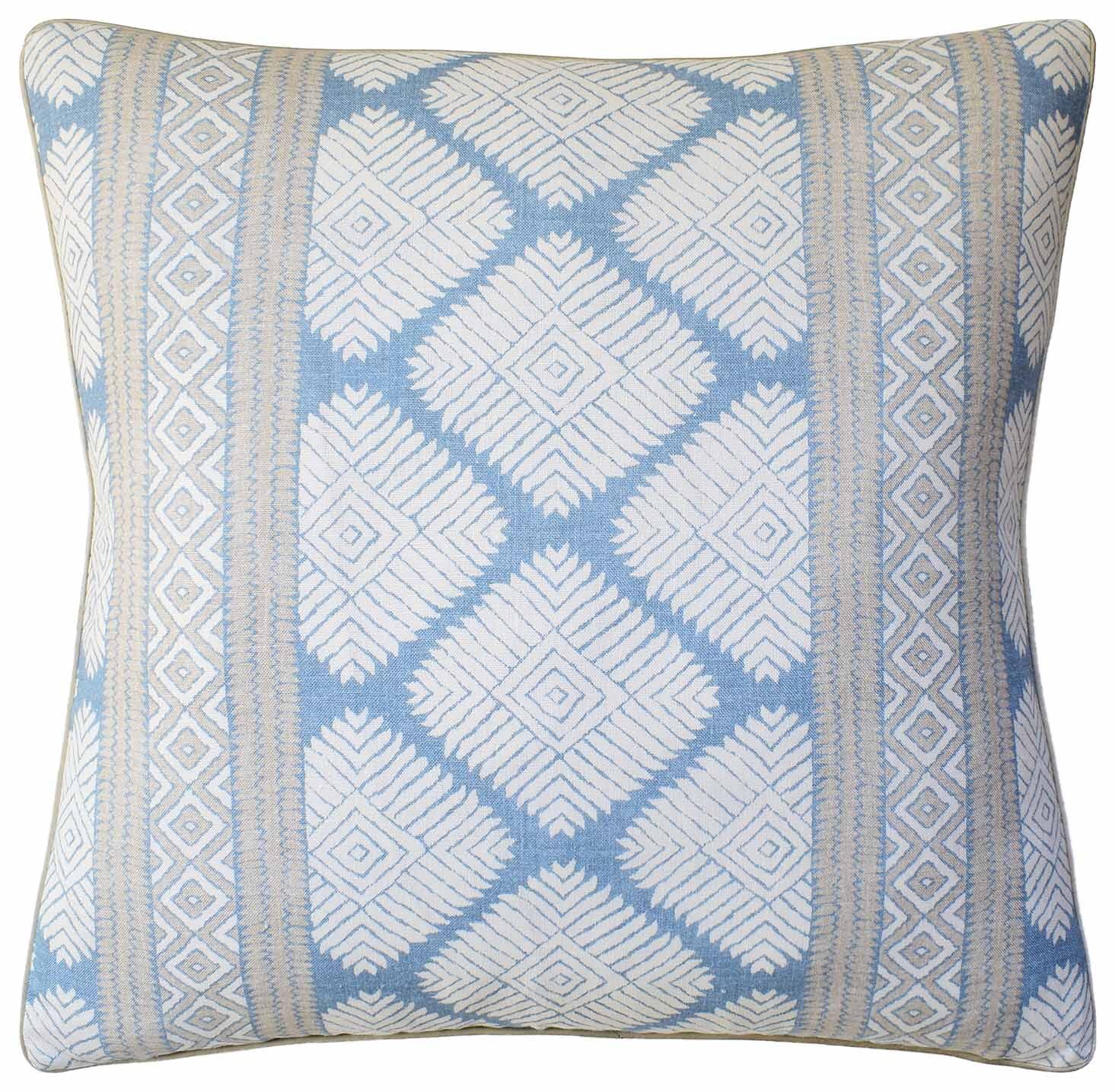 Austin Spa Blue Decorative Pillow Ryan Studio - Thibaut Fabric Throw Pillow at Fig Linens and Home