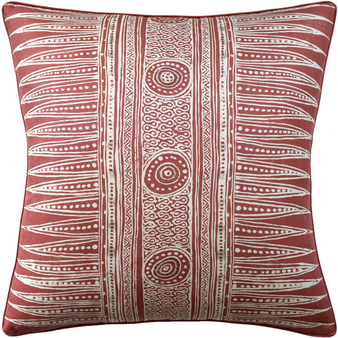 Ryan Studio Indian Zag Madder Red Pillow - Fig Linens and Home