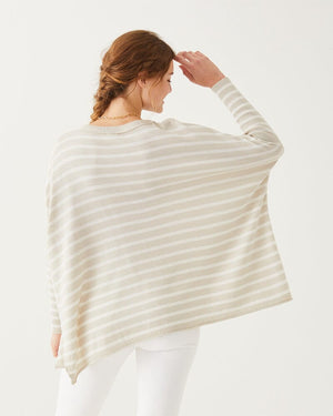 Catalina Stripe Sweater in Sand and White Stripe by Mer Sea - Fig Linens and Home 4