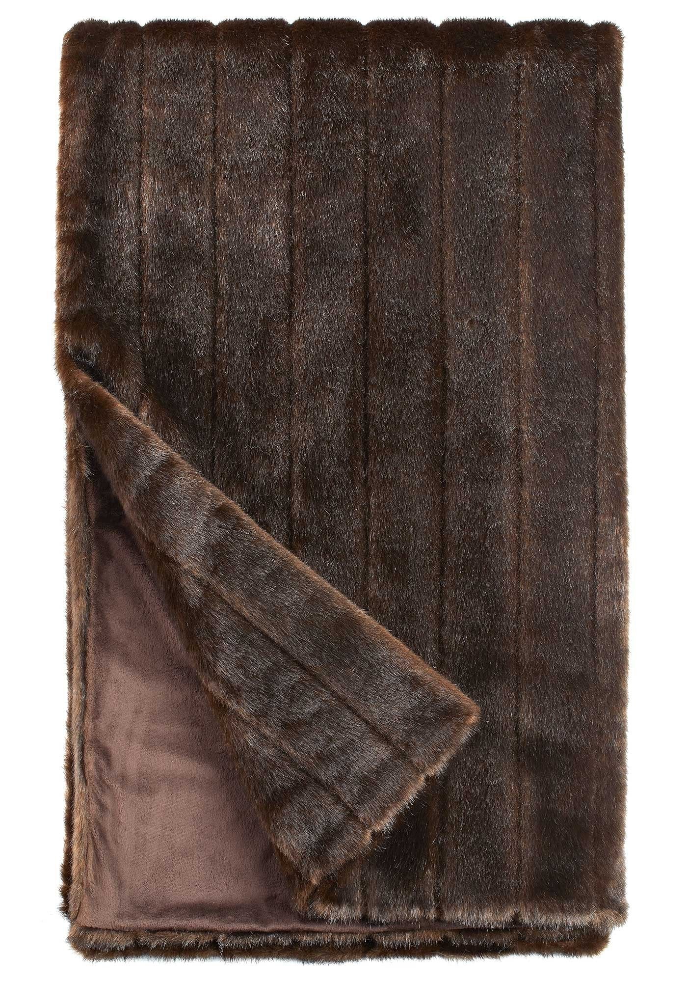 Sable Signature Series Faux Fur Throw Blanket by Fabulous Furs