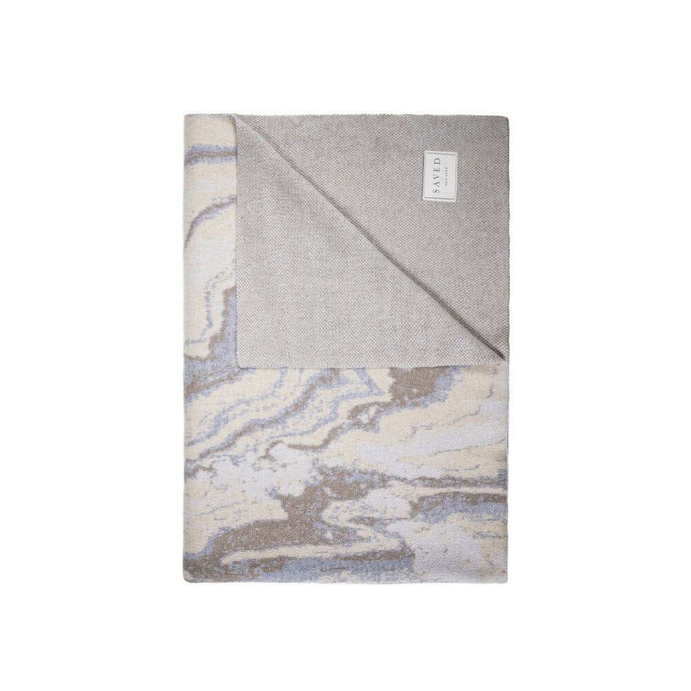 Marble Sepia Throw Blanket - Saved New York at Fig Linens and Home - Folded